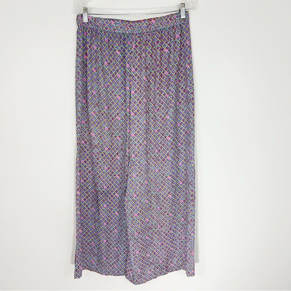 Anthropologie Floreat Wide Leg Floral Geometric Printed Lounge Pants Size Small - Picture 7 of 9